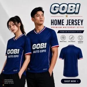Gobi88 jersey sepak bola biru Jakarta tampilan produk depan