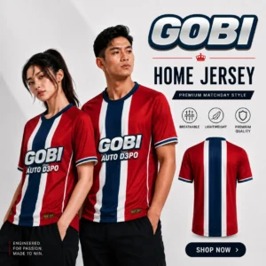 Gobi88 jersey sepak bola merah Bandung tampilan produk depan