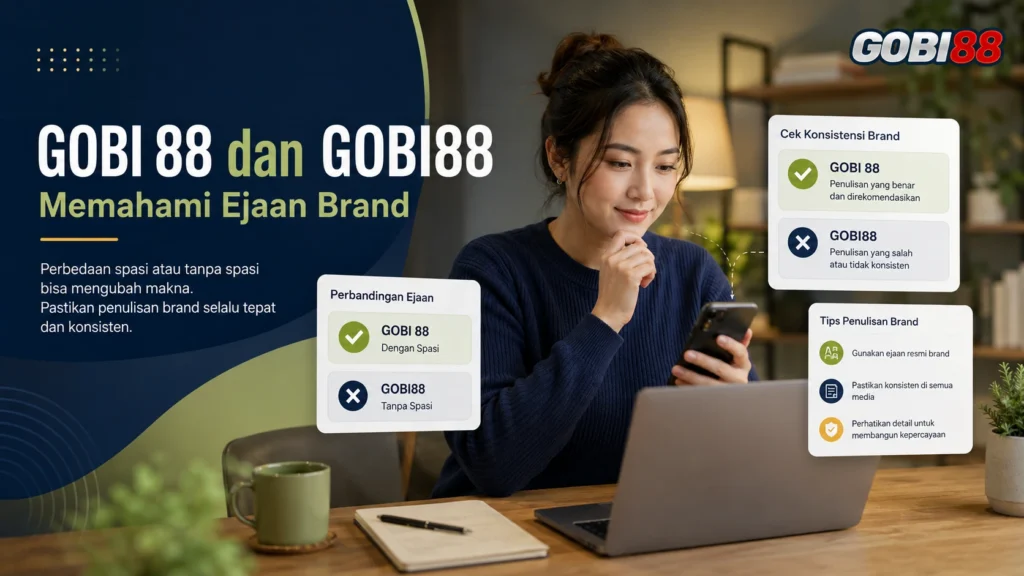 Perbandingan ejaan brand GOBI 88 dan GOBI88