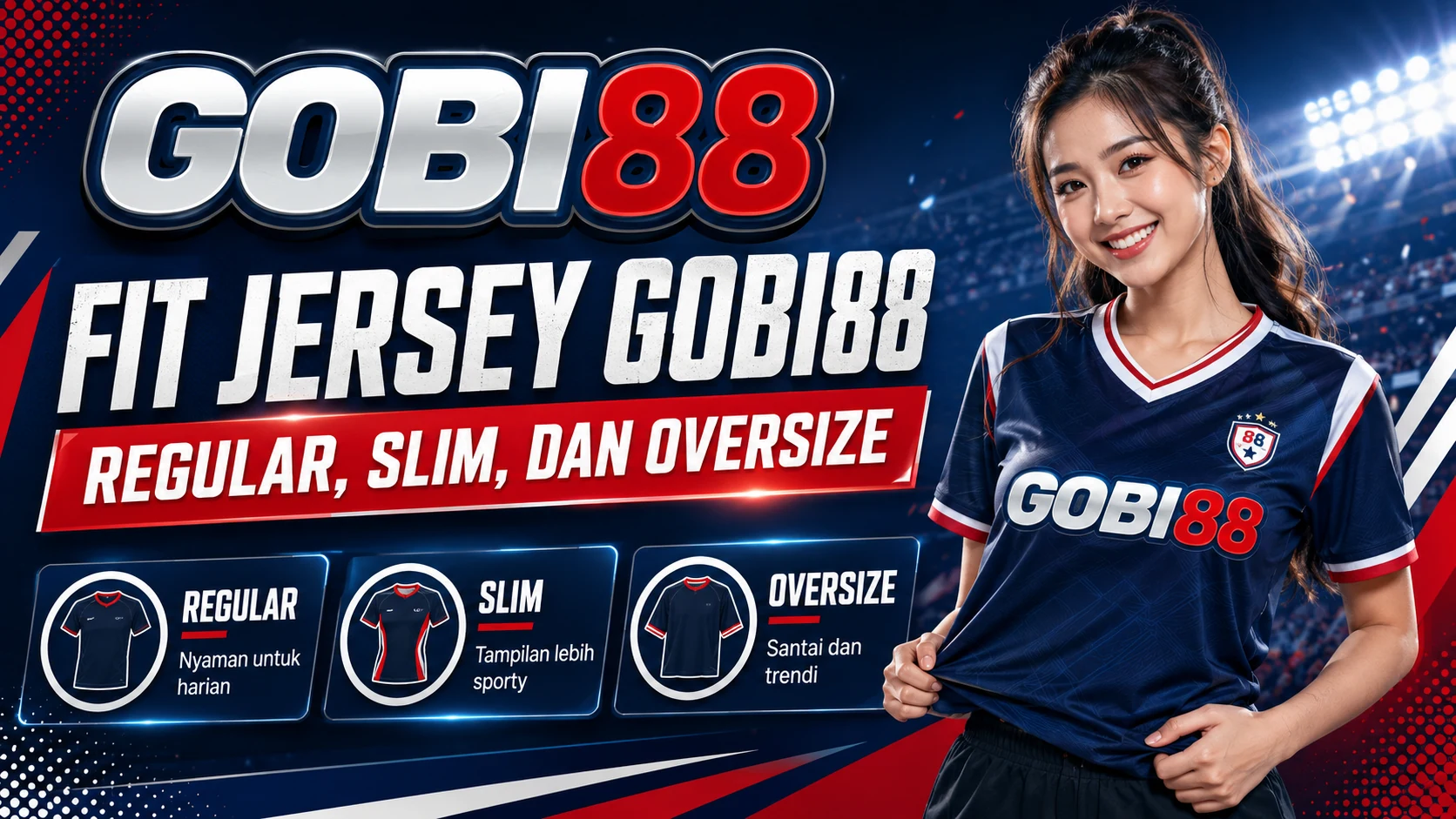 Fit jersey GOBI88 nyaman regular slim atau oversize