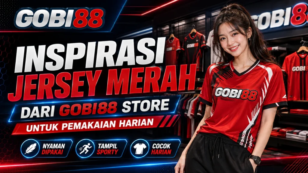 Inspirasi jersey merah GOBI88 Store untuk pemakaian harian