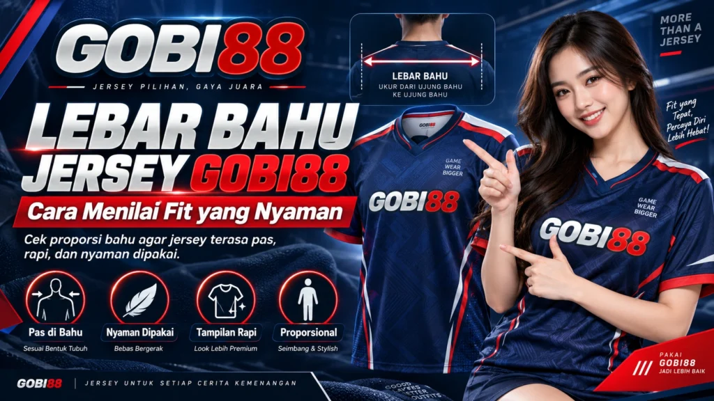 Lebar bahu jersey GOBI88 untuk menilai fit yang nyaman dan proporsional