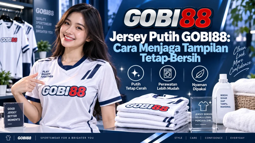 Jersey putih GOBI88 untuk menjaga tampilan tetap bersih dan rapi